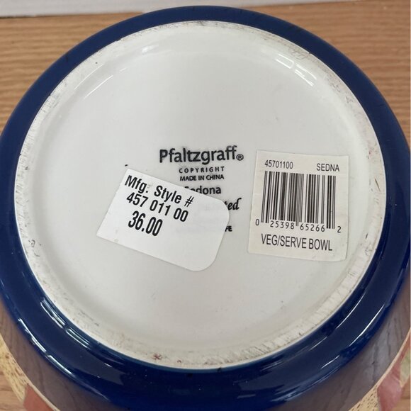 Pfaltzgraff Sedona Pattern Vegetable Serving Bowl Speckled Blue 9 Inch Ceramic - Picture 4 of 5